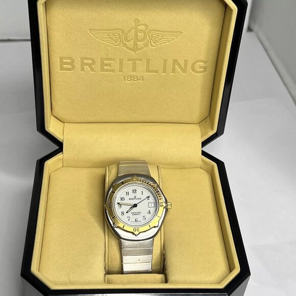 RARE Breitling Yachting Quartz Two Tone 35mm Date Swiss Made 81110 Watch - Picture 1 of 10